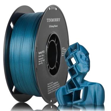 Imagem de TINMORRY Filamento PETG Sparkly 1.75, filamento de impressora 3D PETG rápido, compatível com impressora 3D Bambu FDM, carretel de 1 kg, ciano brilhante
