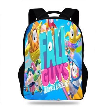 Imagem de Mochila escolar Falls Guys Anime Nylon 31x13x42cm para crianças