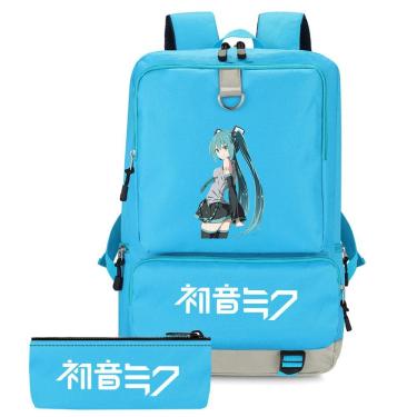 Imagem de Conjunto de mochilas Hatsune Miku Cartoon Kids School com bolsa de lápis