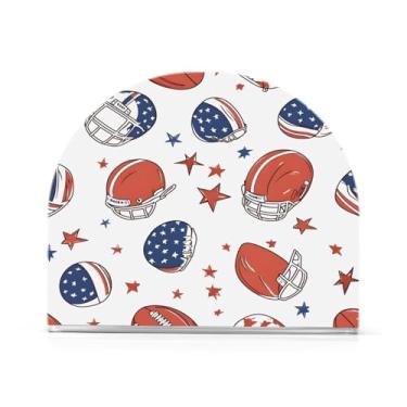 Imagem de xigua Porta-guardanapos de acrílico, porta-guardanapos de bola de futebol americano e capacete para mesas cozinha restaurante decoração de casa, suporte decorativo moderno para guardanapos de coquetel