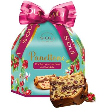 Imagem de Panettone De Cranberry Com Recheio De Chocolate Soui 500g