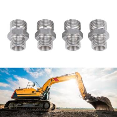 Imagem de POCREATION Adaptador de Encaixe M14 a M16, Conector de Rosca Hidráulica de Aço Carbono para Miniescavadeiras, Com Conexão Perfeita e Design Compacto