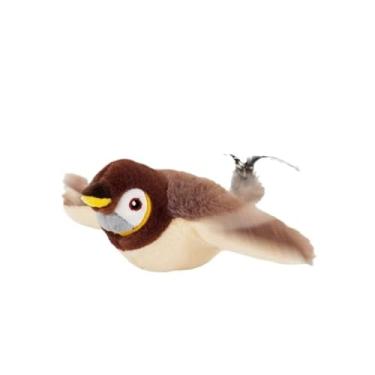 Imagem de Brinquedo Interativo para Gatos, Pássaro Eletrônico com Som, USB Recarregável, 27 x 23 x 10 cm, Pelúcia Macia