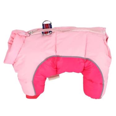 Imagem de Acouto Seu Amigo Peludo Neste Inverno Com Nossas Elegantes Roupas de Inverno para Cães Rosa – Design Com Nervuras de Quatro Pernas, à Prova de, Fácil de Usar Nas Costas, Fixação de Guia Com Argola