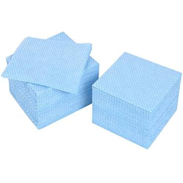 Imagem de Tomeurperf 100 Panos de limpeza descartáveis e panos de louça, lenços Handi Panos reutilizáveis para lavar pratos, panos de limpeza descartáveis para cozinha e escritório (azul)