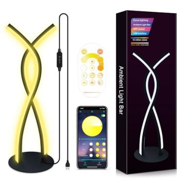 Imagem de Lâmpada de Mesa Cabeceira Quarto com Controle Remoto por APP Solução Iluminação Versátil para Escritório em Casa