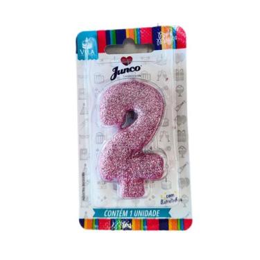 Imagem de VELA ANIVERSARIO ROSA Nº 2 - Junco