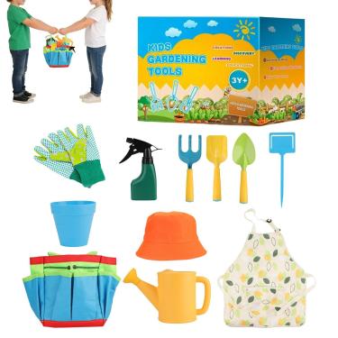 Imagem de Ferramentas de Jardim Infantis - Pá de Brinquedo para Atividades ao Ar Livre e Plantio,Conjunto De Jardim Com 11 Peças Para Crianças | Para Areia Da Praia Plantio E Brincadeiras Ao Ar Livre No