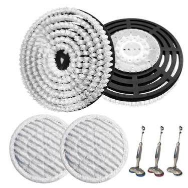 Imagem de Dnxbzfb Pacote com 4 almofadas de escova de substituição para esfregão a vapor S7001, compatíveis com esfregão a vapor e esfregão Shark S7000/S7005/S7201/S7000AMZ/S8000/S8001/S8201 (2 brancos, 2