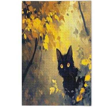 Imagem de Adults Jigsaw 500 Piece Puzzles Flower Animal Painting Cartoon Cute Cat Yellow Leaves Landscape Puzzles Fun Silly, 500 Pieces, 20.5" x 14.9"