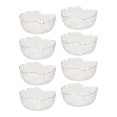 Imagem de Jogo 8 Bowl de Cristal Martleado Borda Dourada Taj 136,5cm Wolff