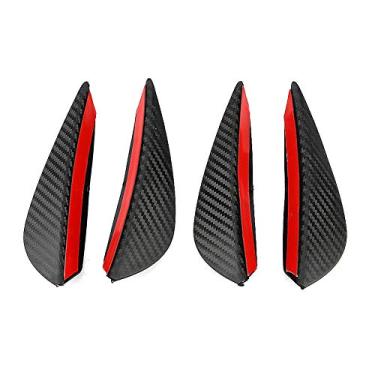 Imagem de Keenso Lábio do Para-choque, Kit de Acabamento Divisor de do Para-choque Dianteiro Estilo Fibra de Carbono 4 Peças, Autoadesivo, Ajuste Universal para a Maioria Carros