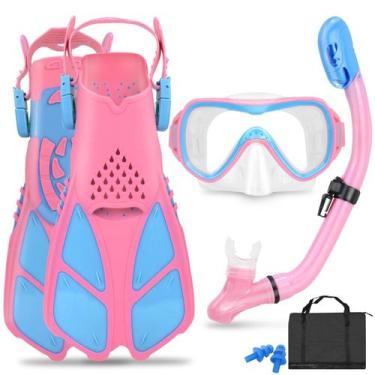 Imagem de Set de snorkel FosDero para niños con máscara y aletas, para niños de 