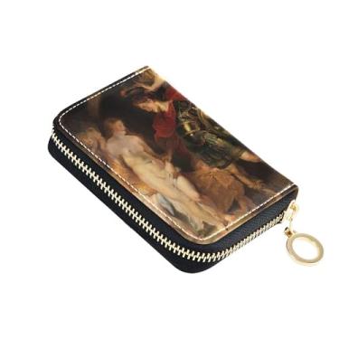 Imagem de Carteira feminina Rubens Prints Perseus Andromeda de couro com porta-cartões com bloqueio de RFID, bolsa engraçada com zíper e chaveiro