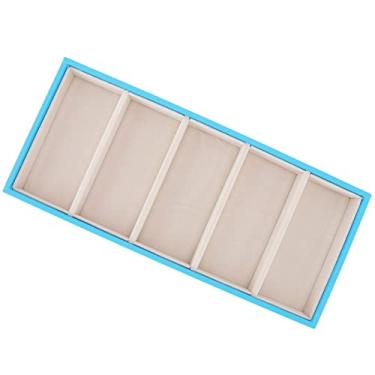 Imagem de GLOGLOW Suporte de Couro para óculos de Sol, Rack de Armazenamento Com Display para Armazenamento de óculos, Organização de Joias e Relógios, 5 Grades, Nan (Azul claro)