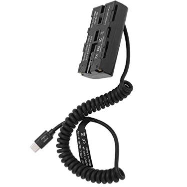 Imagem de Naroote Adaptador de Alimentação de Bateria Falsa Tipo C para NP F550 para Luz de Preenchimento do Monitor, Fonte de Alimentação Externa Estável para Substituições F570 F750 F970, Feito de Material