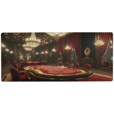 Imagem de Tapete de mouse vermelho para cassino de luxo, controle de precisão, mouse pad grande para jogos, 80 x 30 cm, mouse pads para mesa