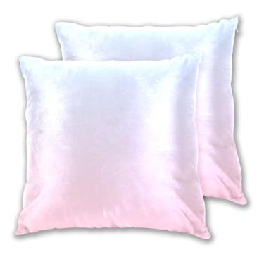 Imagem de Joitme Conjunto de 2 capas de almofadas dégradé azul e rosa ombré com 2 almofadas de sofá grandes para decoração de sala de estar, 50 x 50 cm, 2 peças