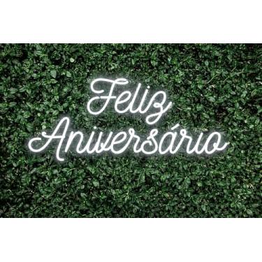 Imagem de Painel Acrílico Neon Led Feliz Aniversário 127/220v (Branco Frio)