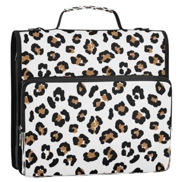 Imagem de Bolsa organizadora de fichário com zíper preto e marrom, com alças, 3 anéis, 3 anéis, pasta de portfólio com 3 anéis, comporta 500 folhas para escola, escritório, viagens