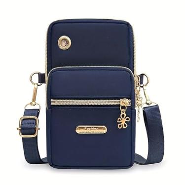 Imagem de Bolsa tiracolo feminina pequena - Mini carteira móvel, bolsa de ombro leve para celular, Azul