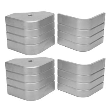 Imagem de Klanata 4 peças de tampas de canto de barco pontão de alumínio, amortecedores de proteção de convés arredondados de 90°, altura e medição superior de 8,5 cm a 9,5 cm