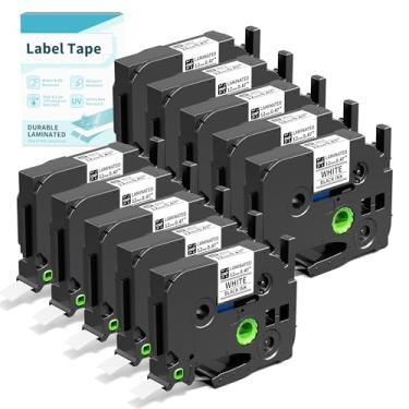 Imagem de Pacote com 10 fitas adesivas de substituição para TZe-231 P Touch compatível com Brother P-Touch TZ231 TZe231 12 mm 0,47 branco laminado, para fita adesiva PTH110 PT-D210 D220 D200 H100