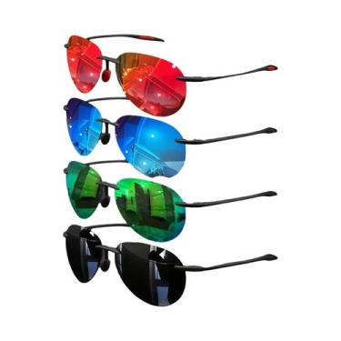 Imagem de Óculos De Sol Aviador Polarizados Ultra Leves 12g 4PCS TR90 Sem Armaçã