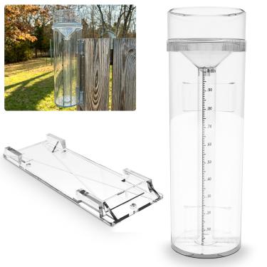 Imagem de TAMIDN Medidor de chuva e neve profissional Stratus de longo prazo, fácil de ler, feito de material de policarbonato resistente a UV e calor para todas as condições climáticas com suporte de montagem