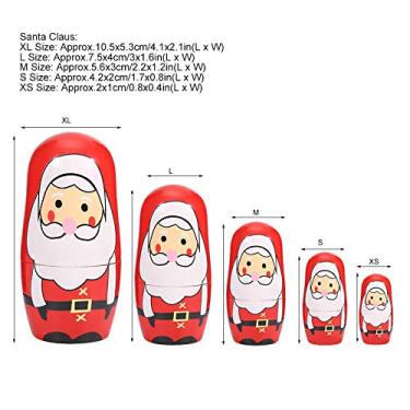 Imagem de 5 peças Conjunto de Bonecas Matrioskas Russas Madeira Cute Pintadas à Mão Decoração Casa Brinquedo Decorações Festival