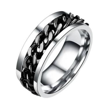 Imagem de Anel Giratório Unissex De Aço Titânio Com Abridor De Garrafas Para Des