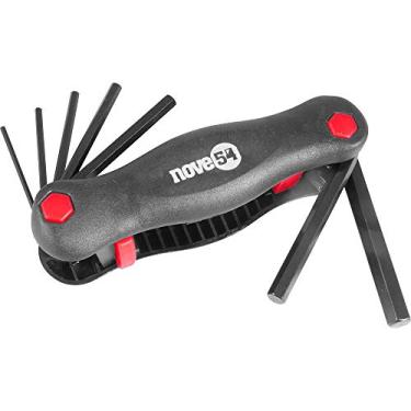 Imagem de Nove54, Jogo De Chaves Hexagonais (Allen) Curta, Com Suporte Plástico, 2,0 Mm A 8,0 Mm, 7 Peças.