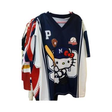 Imagem de Camiseta Feminina Sanrio Hello Kitty Com Decote Em V Casual Leve E Res