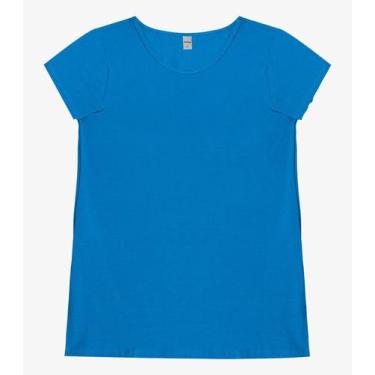 Imagem de Blusa Básica Alongada Feminina Rovitex Azul, GG, Azul