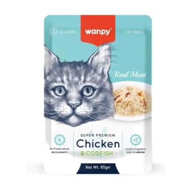 Imagem de Petisco Para Gato Wanpy Sachê De Frango E Bacalhau 85g