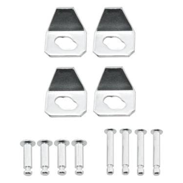 Imagem de YHXiXi 2 conjuntos de folhas de ferro para fechamento de porta de tela, 4 pinos longos e curtos de peças de reposição, tela resistente, fecho de porta, hardware de reparo de janela, kit de vedação de