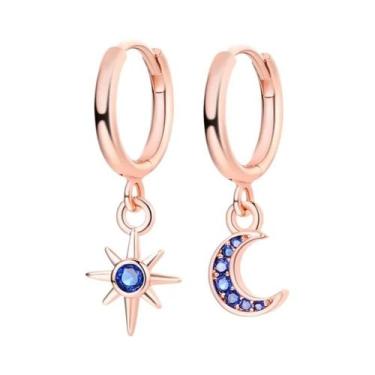 Imagem de Brincos De Argola De Coração Com Pérola Lunar E Cristal Em Prata Ester