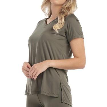 Imagem de Camiseta Fitness DelRio Feminina T-Shirt Tapa Bumbum em Micro Dry, Ver