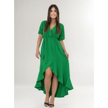 Imagem de Vestido Feminino Elegante Midi Mullet Com Babado - Casual Dress, Marsa