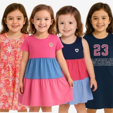 Imagem de Kit 3 Vestidos Infantil de Menina 1 ao 10 anos - Shopkilobaby, 1 ano