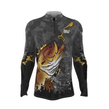 Imagem de Camisa de Pesca Proteção Solar UV Traíra 2021 - Mar Negro-Unissex