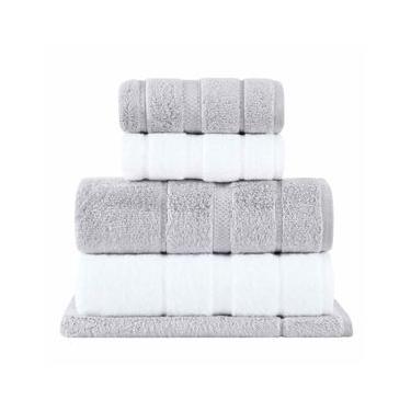 Imagem de Jogo de Toalhas de Banho com 05 Peças Vision Dual Air Branca e Prata - Buddemeyer