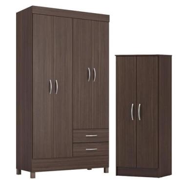 Imagem de Guarda Roupa Solteiro Astro com Multiuso Viena Café - Demóbile - Demob