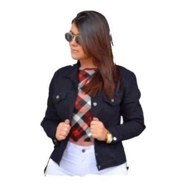Imagem de Jaqueta Básica Sarja Feminina Moda - Gota Moda Feminina, Preto, G, Fem