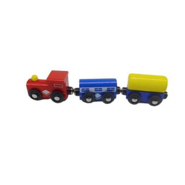 Imagem de Kit 3 Peças Magnéticas - 1 Trenzinho + 2 Vagões Sortidos - Dony Toys