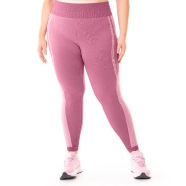 Imagem de Calça Legging Fitness Jacquard Geométrico Dusty Pink - Trend, G2