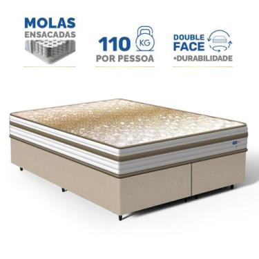 Imagem de Cama Box com Colchão de Molas Ensacadas Double Face Pillow Euro Alfa P