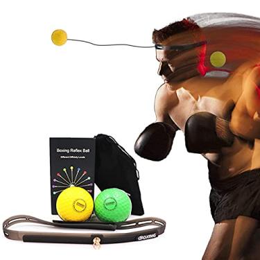 Imagem de Conjunto de Bolas Reflexo Boxe com Cinta Cabeça Silicone para Fitness Treinamento Soco Coordenação Mão-Olho Reflexos e Agilidade Liberação Estresse Queima Calorias Cordões Substituição Parafuso Corda