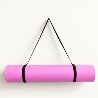 Imagem de Colchonete Tapete Yoga Tatame 1.70m x 55cm x 5mm - Ideal para Exercícios em Casa, Academia, Pilates e Alongamentos, Prático e Estável (Rosa,Com Alça)