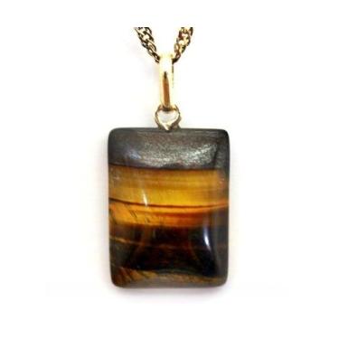 Imagem de Colar Retangulo Olho de Tigre Montagem Pino Prata 950 - CristaisdeCurv